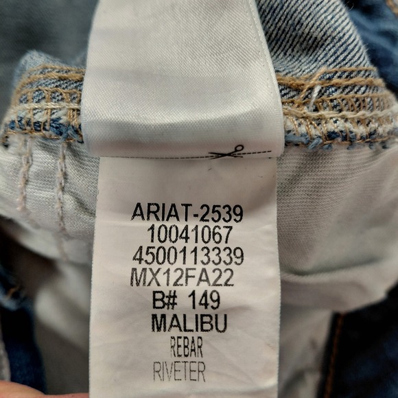 Ariat Rebar Perfect Rise Boot Jeans Womens Size 20WR Malibu Blue Riveter - Picture 15 of 16